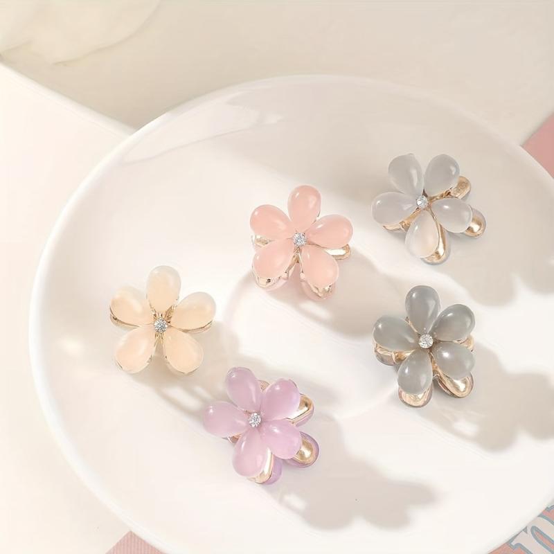 Oral Flower Hair Clip Sweet Hair Claw for Women Girls Baby