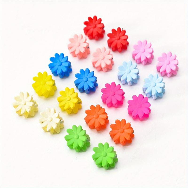 15pcs Mini Flower Hair Claw Set Non-Slip Hair Accessories For Girls