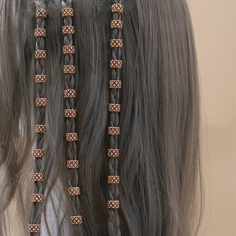 10pcs Dreadlock Rings Hair Braid Cuff Decorations Clips Beads Braiding Hair