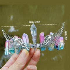 Moon Quartz Headband Purple Crystals Crown Natural Stones Branch Witch Headpiece