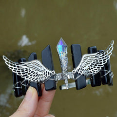 Moon Quartz Headband Purple Crystals Crown Natural Stones Branch Witch Headpiece