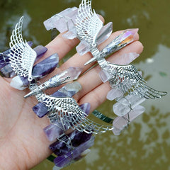 Moon Quartz Headband Purple Crystals Crown Natural Stones Branch Witch Headpiece