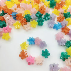 30Pcs Flower Mini Hair Clip Claw for Baby Girls - Bright Colors