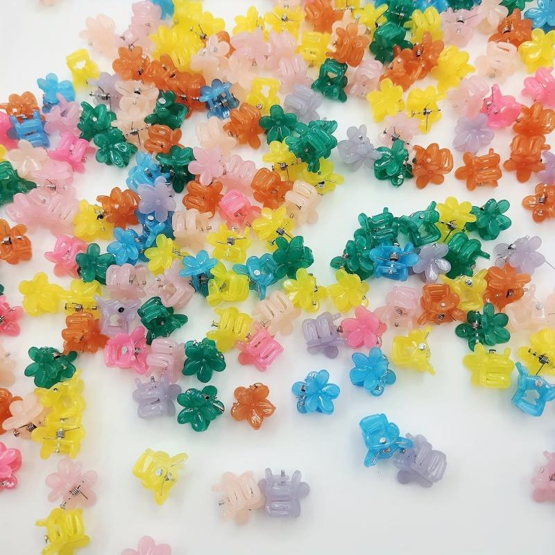 30Pcs Flower Mini Hair Clip Claw for Baby Girls - Bright Colors