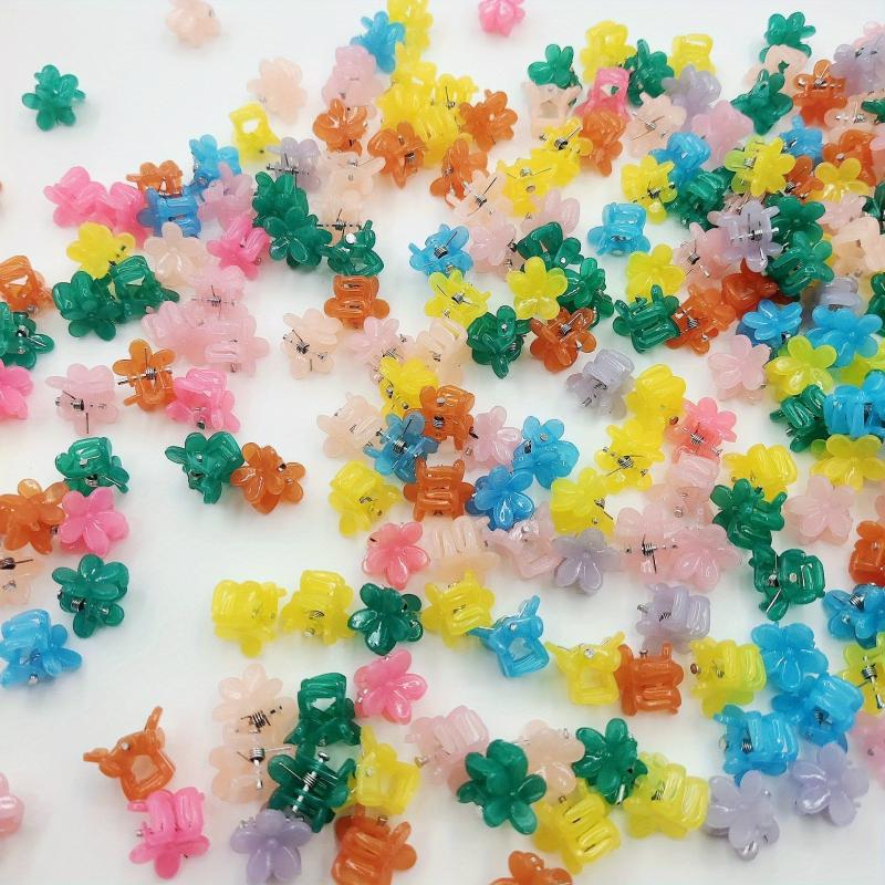 30Pcs Flower Mini Hair Clip Claw for Baby Girls - Bright Colors