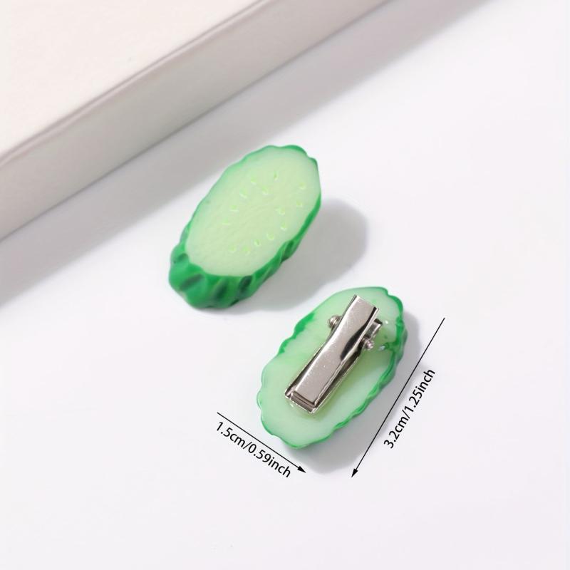 2pcs Cucumber Hair Clip Mini Duck Billed Clip
