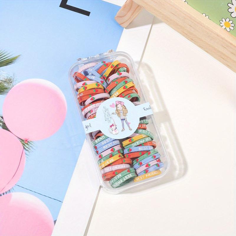 60PCS Girls Hair Ties Hair Rope Elastic Bands For Kids Baby Headdress