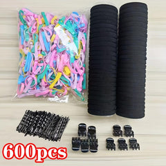 Women Hair Accessories Set Mini Hair Claw Rubber Band Elastic Ponytail Hair Tie