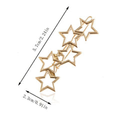 Hollow Star Hairclip Barrette Cyberpunk Hair Accessory