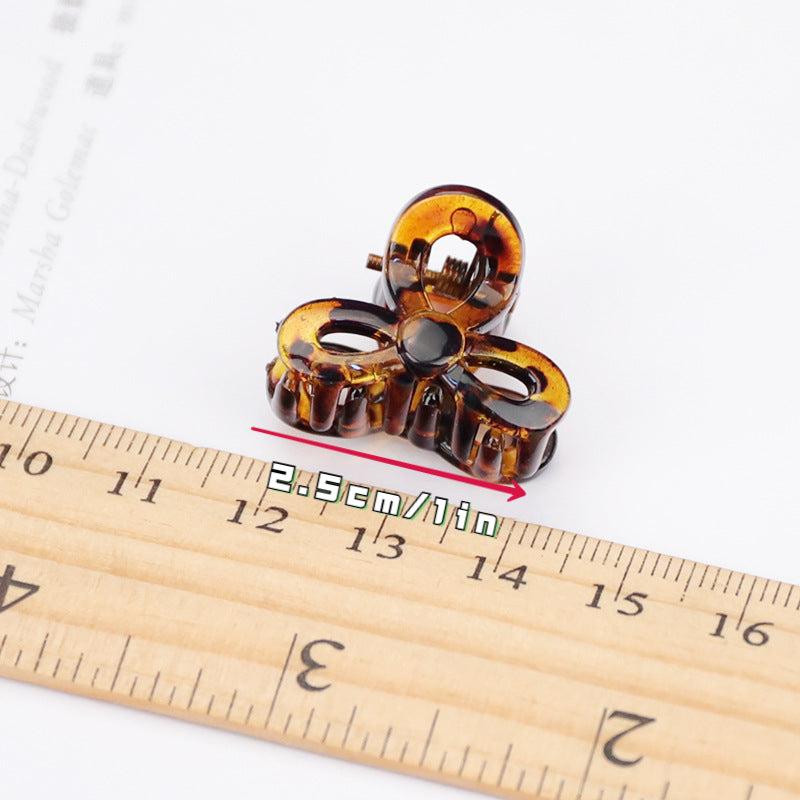 6pcs Mini Bow Hair Claw Leopard Pattern Nonslip Shark Claw Hair Accessories