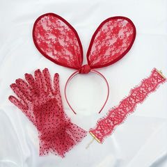 4pcs Rabbit Ears Lace Head Hoop Bachelorette Party Accessories