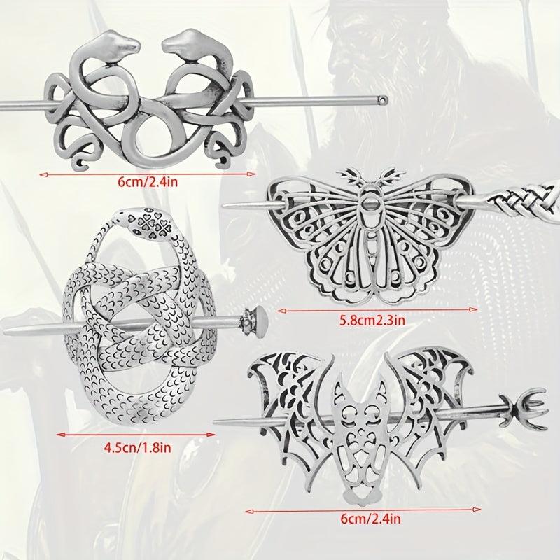 Vintage Viking Style Hairpin Tree Of Life Barrette Silvery Hairpin