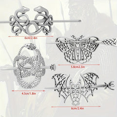 Vintage Viking Style Hairpin Tree Of Life Barrette Silvery Hairpin