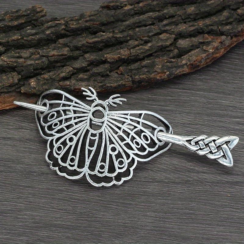 Vintage Viking Style Hairpin Tree Of Life Barrette Silvery Hairpin