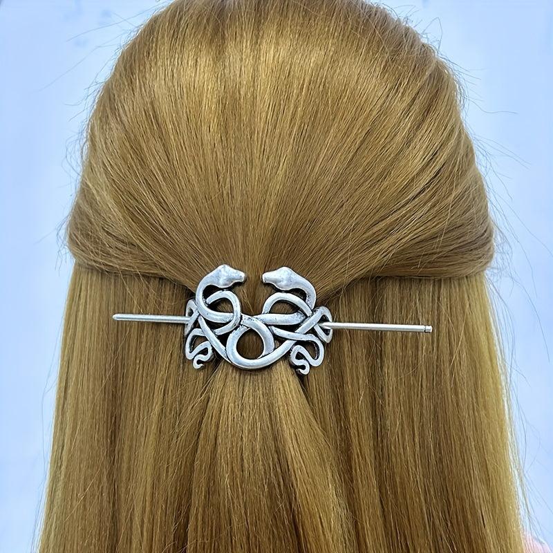 Vintage Viking Style Hairpin Tree Of Life Barrette Silvery Hairpin