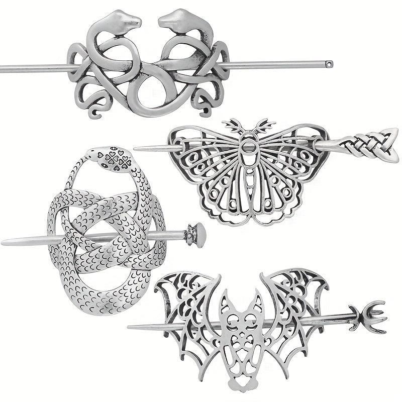 Vintage Viking Style Hairpin Tree Of Life Barrette Silvery Hairpin