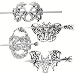 Vintage Viking Style Hairpin Tree Of Life Barrette Silvery Hairpin