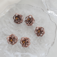 5pcs Vintage Hair Claw Mini Metal Hair Claw Hollow Flower Shaped