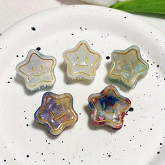 5pcs Smile Face Star Hair Claw Clip Acetate Mini Banana Clip