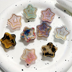 5pcs Smile Face Star Hair Claw Clip Acetate Mini Banana Clip