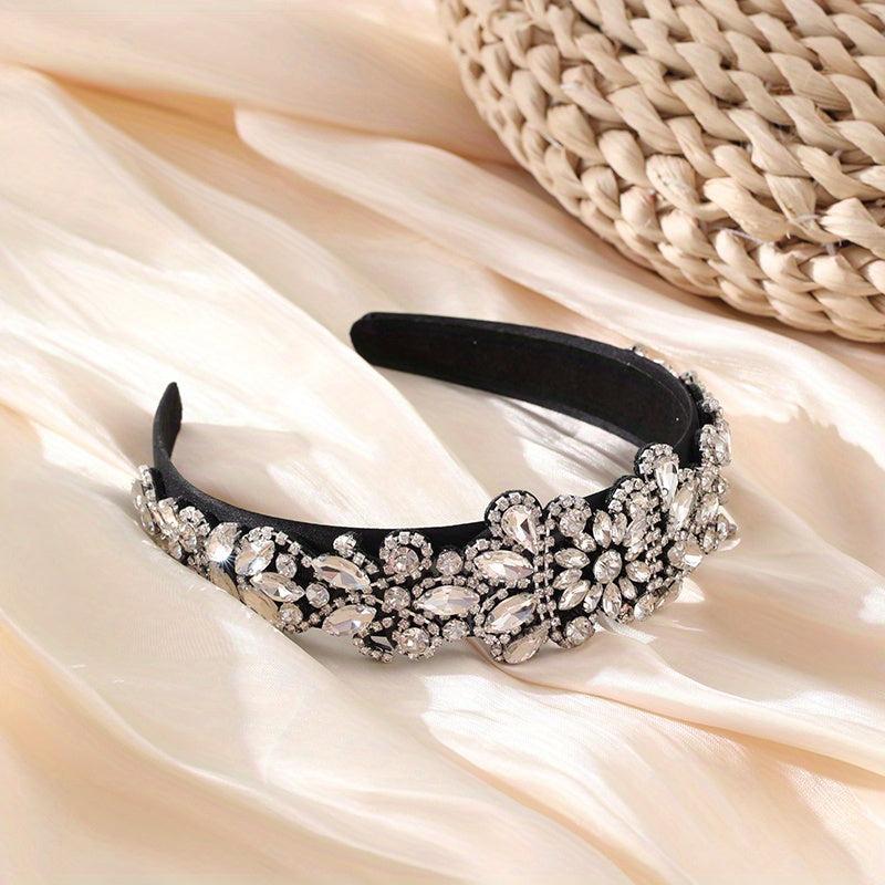 Baroque Rhinestone Headband Crystal Head Hoop Sparkle Headdress Jewelry