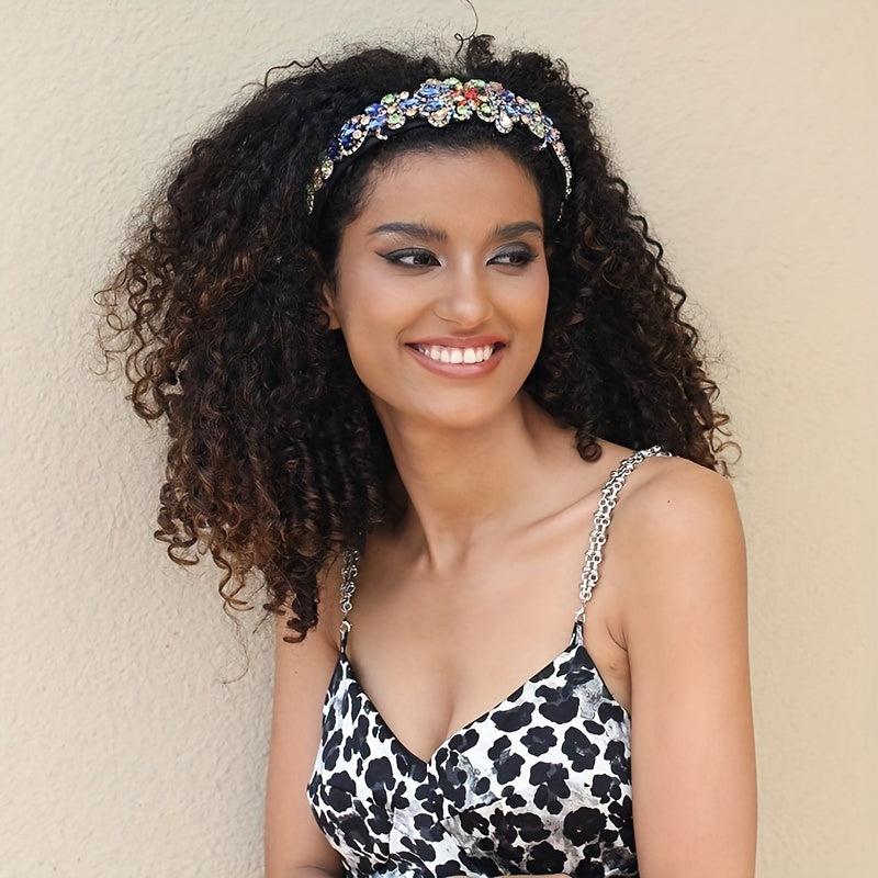 Baroque Rhinestone Headband Crystal Head Hoop Sparkle Headdress Jewelry