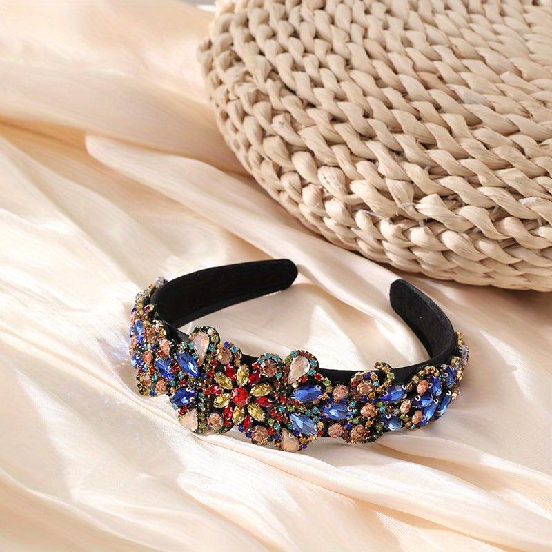 Baroque Rhinestone Headband Crystal Head Hoop Sparkle Headdress Jewelry