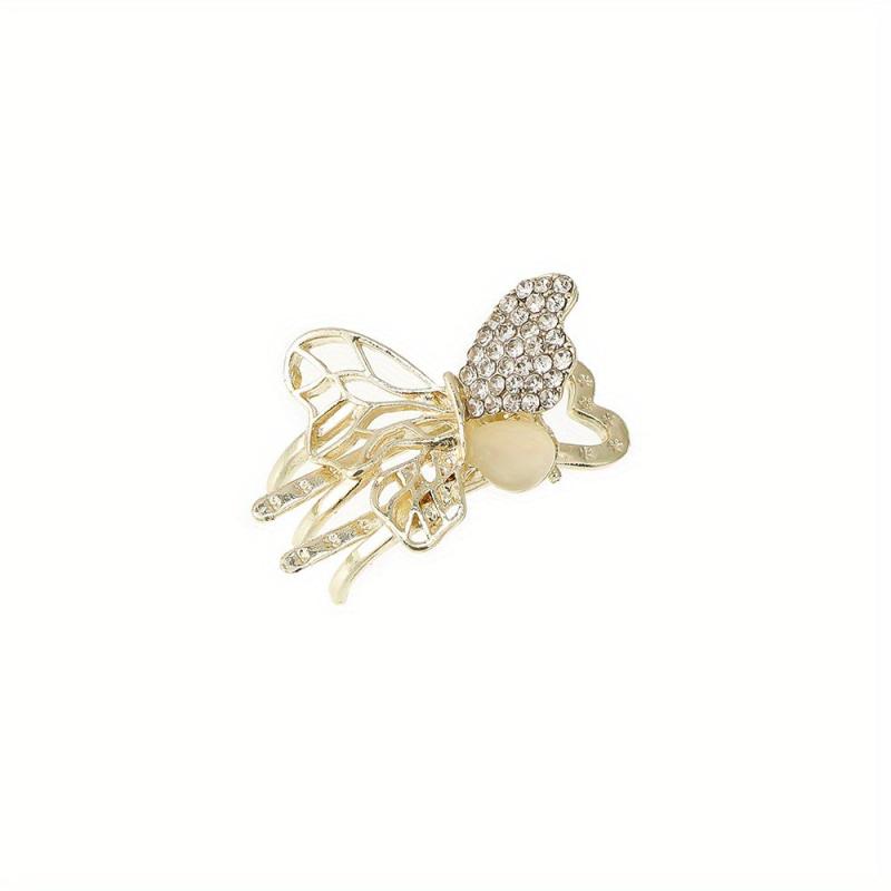 Metal Mini Hair Clip Rhinestone Butterfly Small Hair Clip Flower Hair Clip
