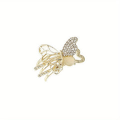 Metal Mini Hair Clip Rhinestone Butterfly Small Hair Clip Flower Hair Clip