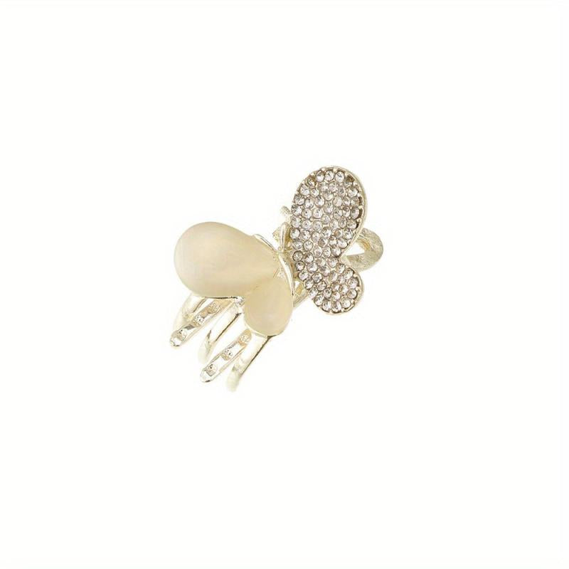 Metal Mini Hair Clip Rhinestone Butterfly Small Hair Clip Flower Hair Clip