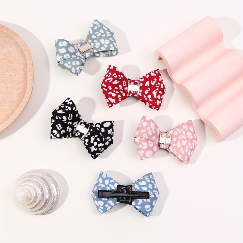 5pcs Mini Bowknot Hair Clip Non Slip Duck Billed Side Clip Bangs Accessories