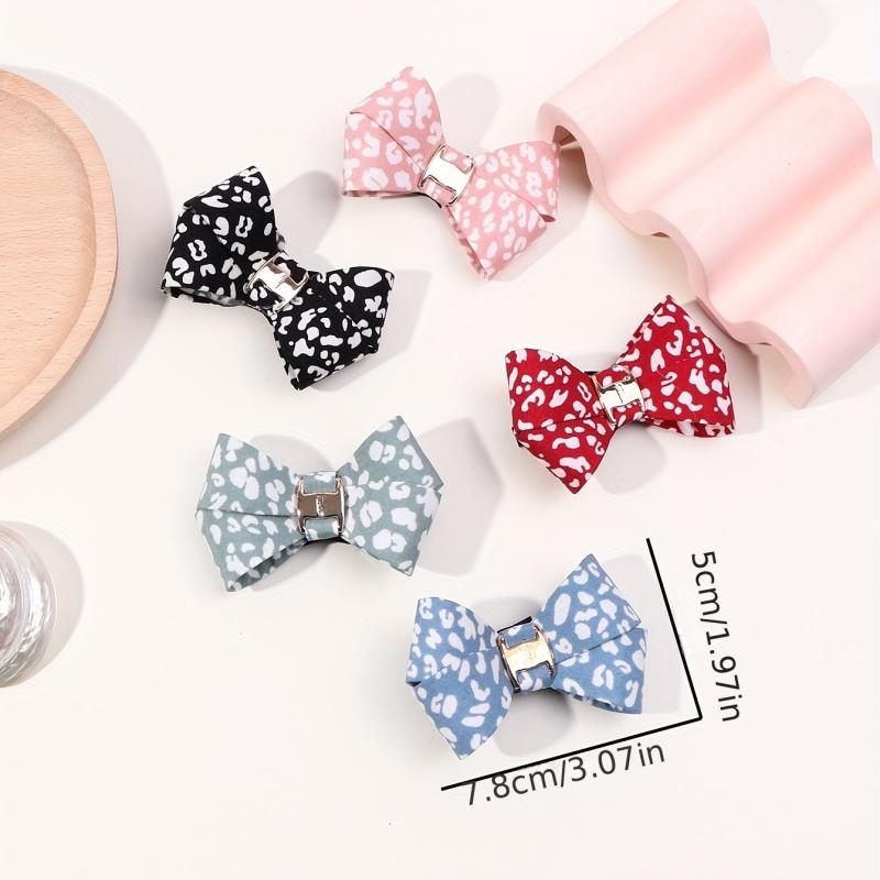 5pcs Mini Bowknot Hair Clip Non Slip Duck Billed Side Clip Bangs Accessories