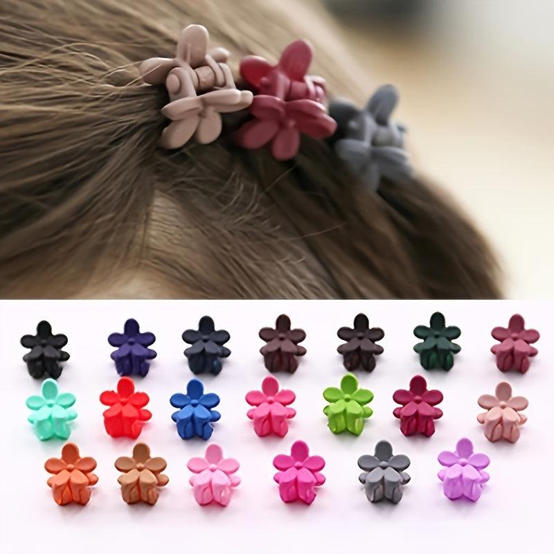 20pcs Flower Mini Hair Claw Clip Mix Colors for Girls
