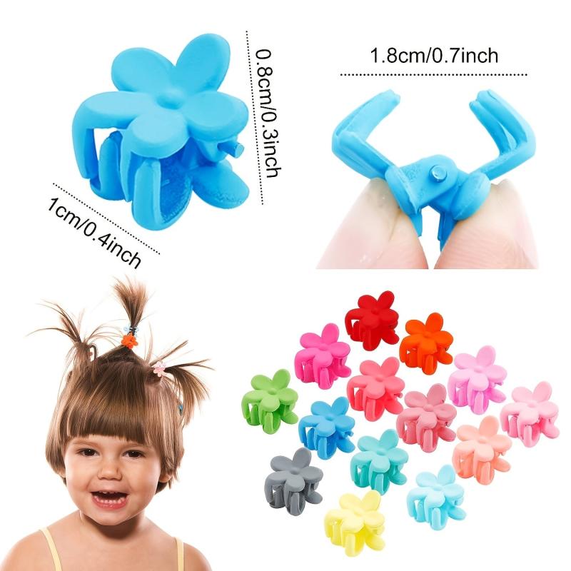20pcs Flower Mini Hair Claw Clip Mix Colors for Girls