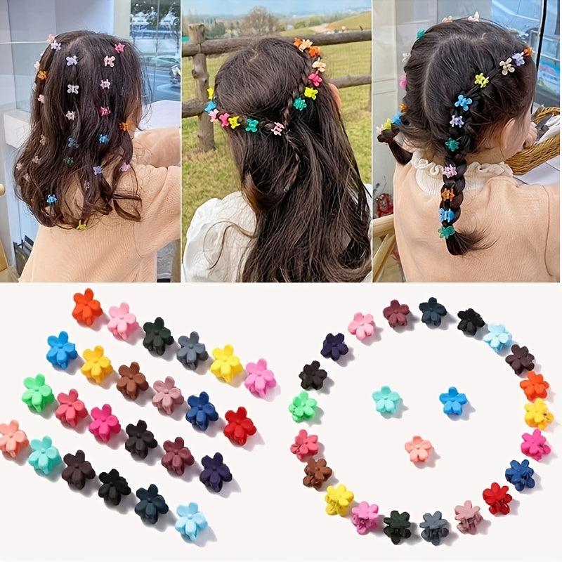 20pcs Flower Mini Hair Claw Clip Mix Colors for Girls