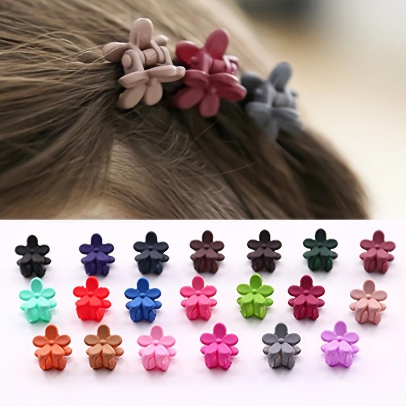 20pcs Flower Mini Hair Claw Clip Mix Colors for Girls