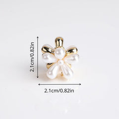 10pcs Mini Hair Claw Faux Pearl Flower Hair Claw Clip Hair Accessories