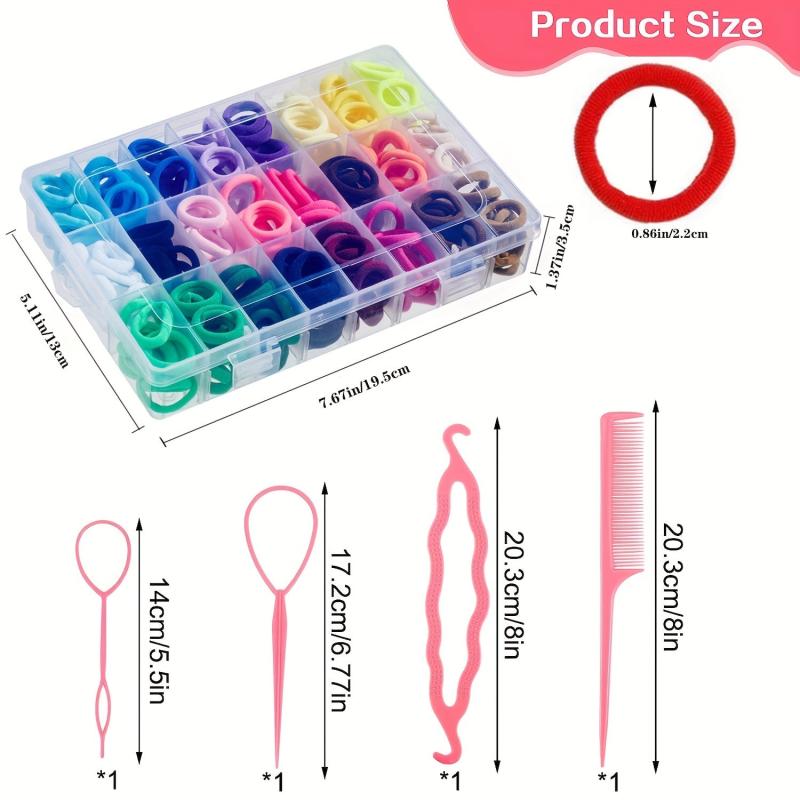 240 Pcs Baby Hair Ties with 4 Hair Loop Tools