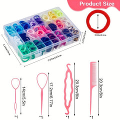 240 Pcs Baby Hair Ties with 4 Hair Loop Tools