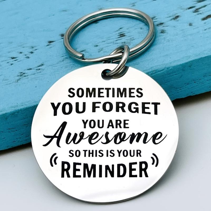 Stainless Steel Keychain For Bestie Good Friends Inspirational Key Ring