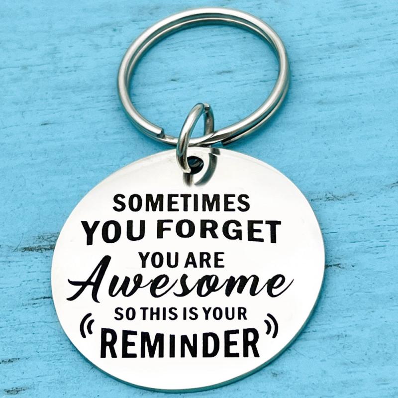 Stainless Steel Keychain For Bestie Good Friends Inspirational Key Ring