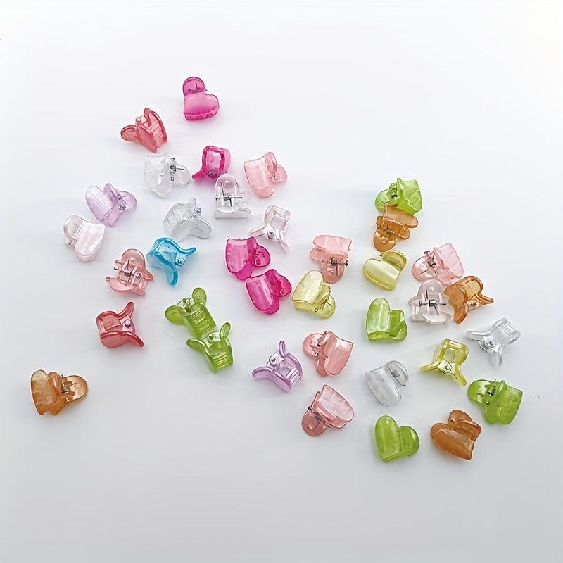 36pcs Mini Heart Hair Claw Clip Non Slip Jaw Clamp Hair Decoration Accessory