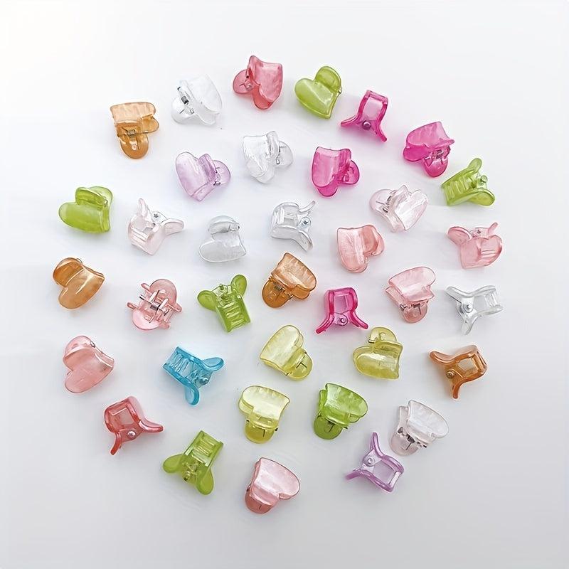 36pcs Mini Heart Hair Claw Clip Non Slip Jaw Clamp Hair Decoration Accessory