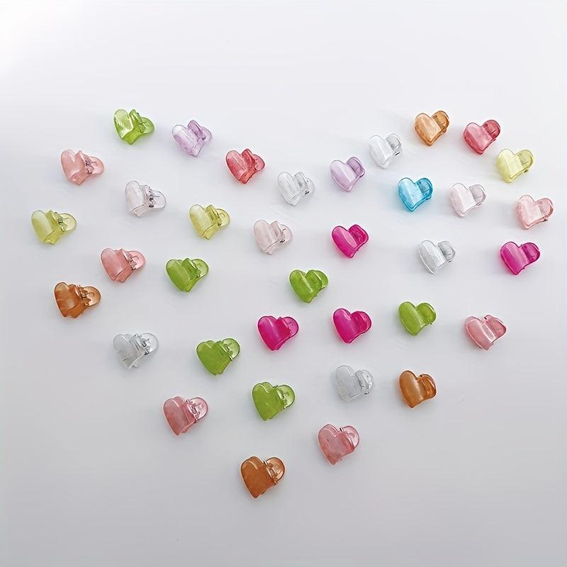 36pcs Mini Heart Hair Claw Clip Non Slip Jaw Clamp Hair Decoration Accessory