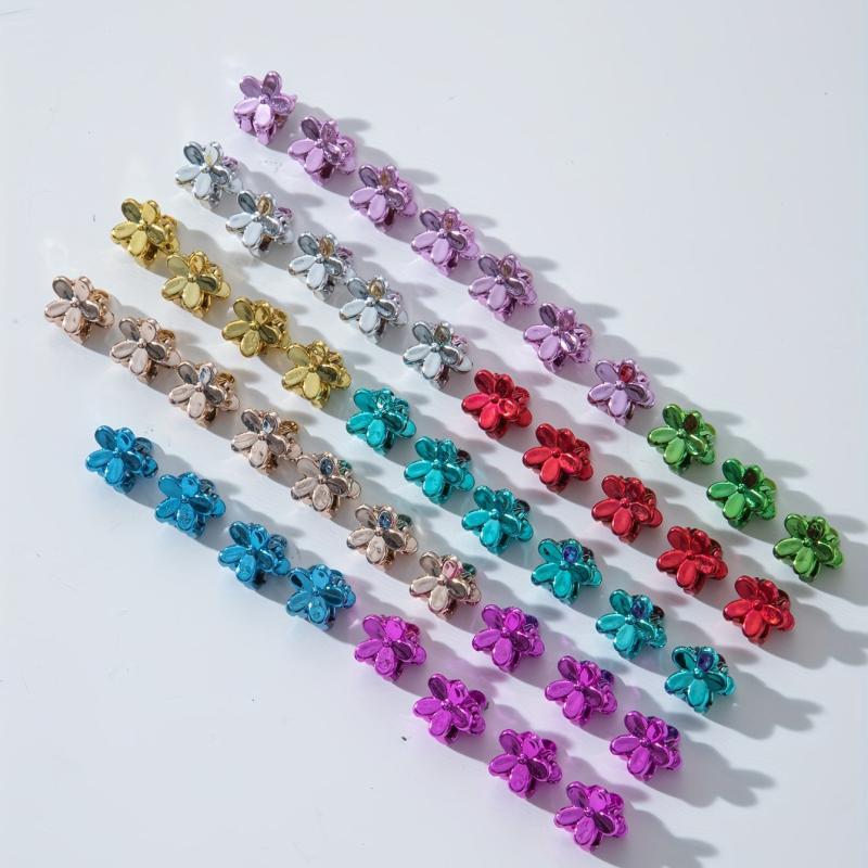 50pcs Flower Shaped Hair Claw Clips for Women Girls