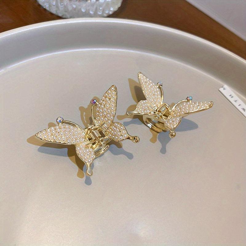 2pcs Y2K Rhinestone Butterfly Hair Clip Hair Accessories