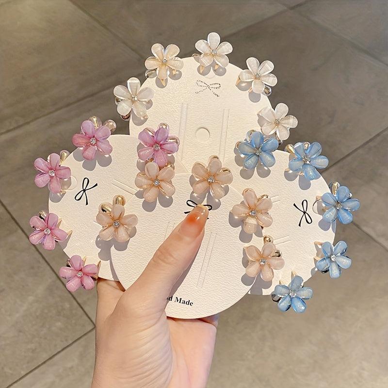 5pcs Mini Flower Hair Claw Clip Small Jaw Clamp Hair Accessory for Women Girls