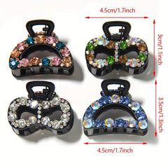 Rhinestone Hair Claw Set Mini Shark Claw Ponytail Holder Vintage Hair Accessorie