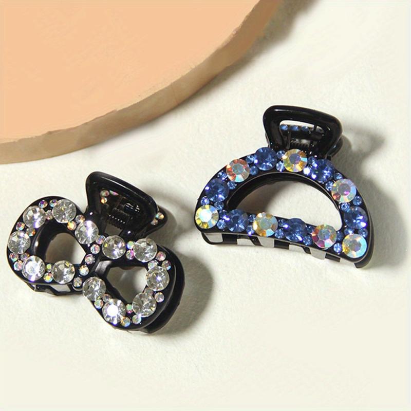 Rhinestone Hair Claw Set Mini Shark Claw Ponytail Holder Vintage Hair Accessorie