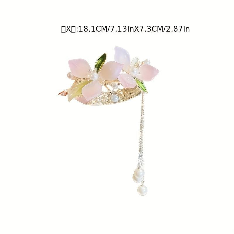 Faux Pearl Flower Hair Claw Mini Shark Claw Head Jewelry Hair Accessories